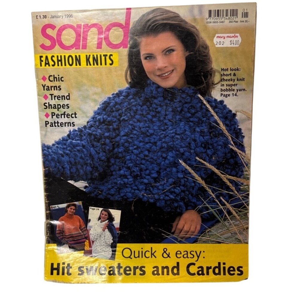 Sandra Fashion Knits Magazine January 1996 Chic Yarn Trends & Patterns